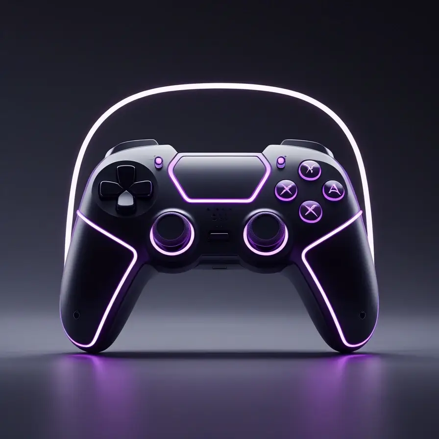 Gamepad kontrol simgesi mor çizgili