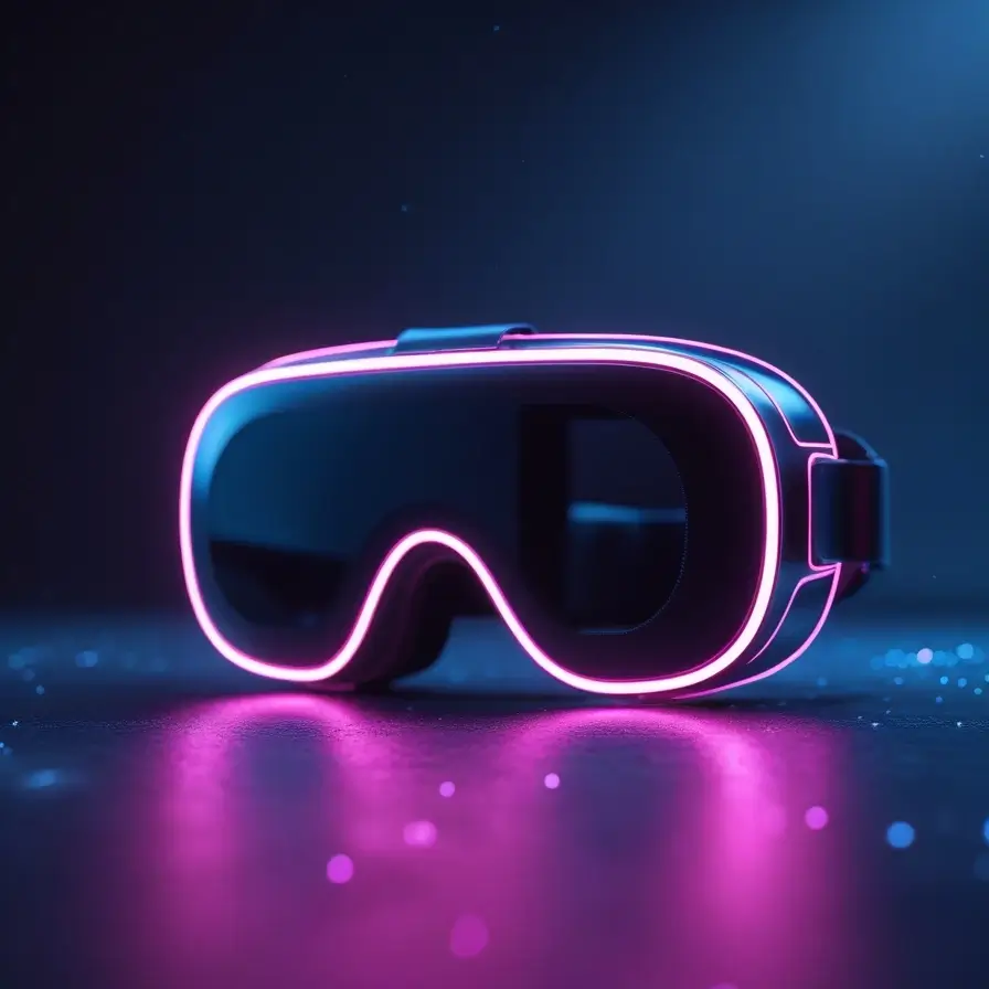 VR başlık simgesi neon vurgulu