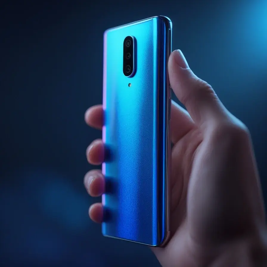 Akıllı telefon AR simgesi elektrik mavi